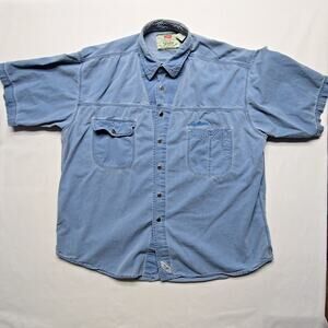 Levi's Denim Shirt Short Sleeve Light Blue Mens XL Button-Up Y2K